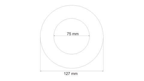 Dekiel tłumika okrągły 75mm 127mm