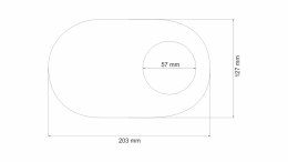 Dekiel tłumika owalny boczne wyjście 57mm 127x203mm
