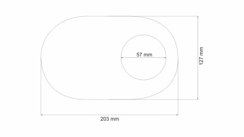 Dekiel tłumika owalny boczne wyjście 57mm 127x203mm