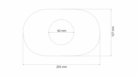 Dekiel tłumika owalny centralne wyjście 62mm 127x203mm