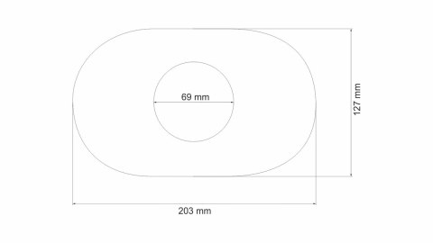 Dekiel tłumika owalny centralne wyjście 69mm 127x203mm