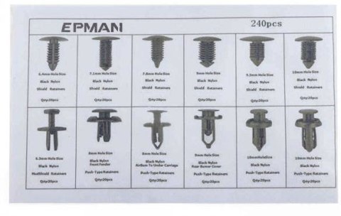 Zestaw Kołków Spinek Montażowych 240 szt