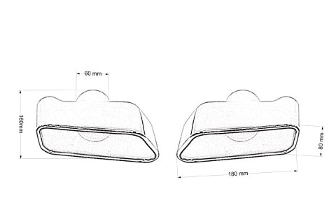 Końcówka tłumika 180x80mm wejście 60mm BMW 525 Polerowana Zestaw