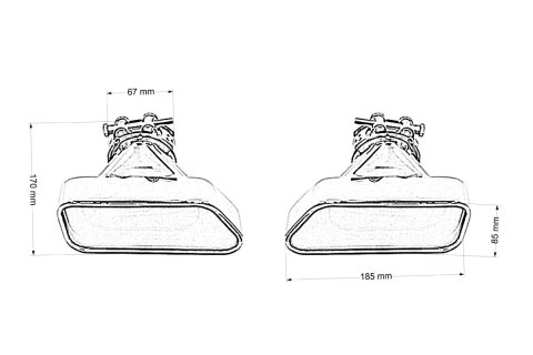 Końcówka tłumika 185x85mm wejście 67mm BMW F10 Polerowana Zestaw