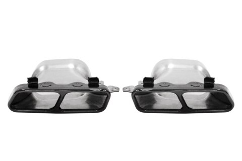 Końcówka tłumika 210x80mm wejście 140x85mm Mercedes A45 S600 Black Zestaw