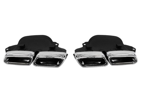 Końcówka tłumika 285x80mm wejście 160x100mm Mercedes W212 Polerowana Zestaw