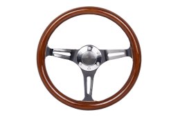 Kierownica 350mm Drewno Silver