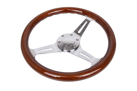 Kierownica 350mm Drewno Silver