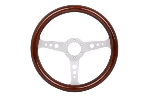 Kierownica 350mm Drewno Silver
