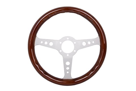 Kierownica 350mm Drewno Silver