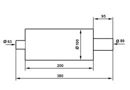 Tłumik Końcowy TurboWorks 89mm wejście 63mm