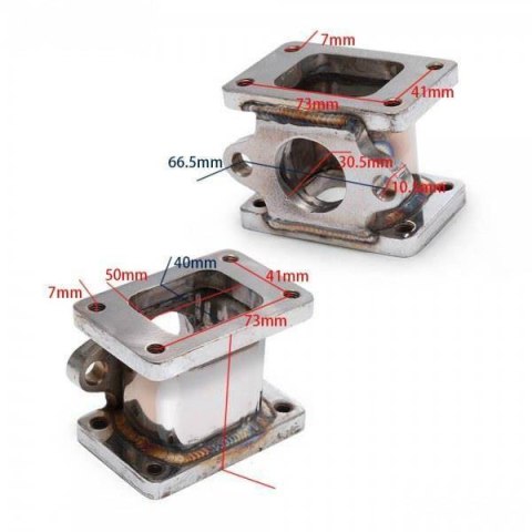 Flansza redukcja turbo T2/T25-T2/T25 wastegate 38mm