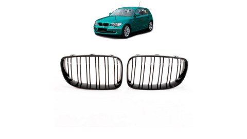 Grill BMW 1 E81 E82 E87 E88 Facelift podwójne żeberka Gloss Black
