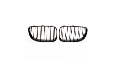 Grill BMW 1 E81 E82 E87 E88 Facelift podwójne żeberka Gloss Black