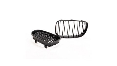 Grill BMW 1 E81 E82 E87 E88 Facelift podwójne żeberka Gloss Black
