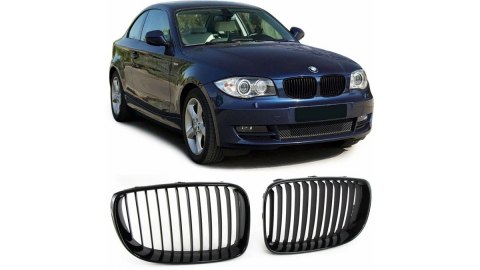 Grill BMW 1 E81 E82 E87 E88 Facelift pojedyncze żeberka Matt Black
