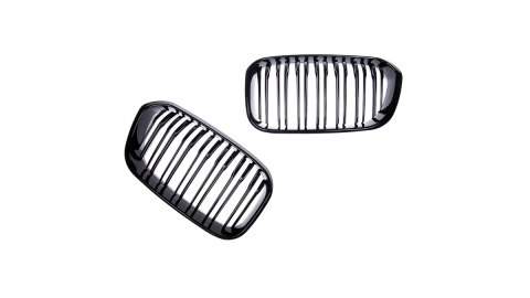 Grill BMW 1 F20 F21 Facelift podwójne żeberka Gloss Black
