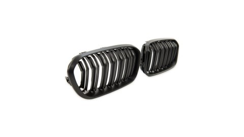Grill BMW 1 F20 F21 Facelift podwójne żeberka Matt Black