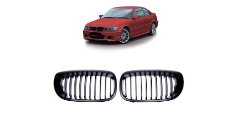 Grill BMW 3 E46 Facelift pojedyncze żeberka Matt Black