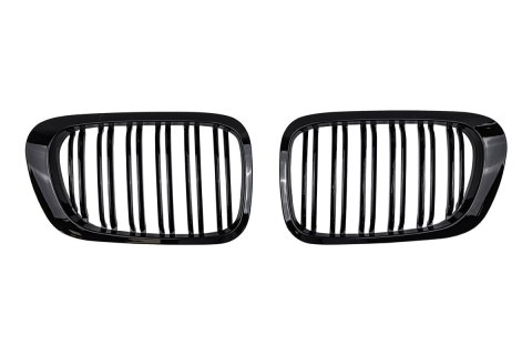 Grill BMW 3 E46 podwójne żeberka Gloss Black