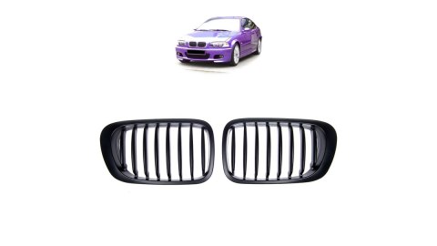 Grill BMW 3 E46 pojedyncze żeberka Matt Black