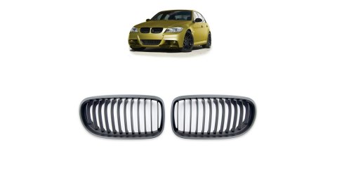 Grill BMW 3 E90 E91 Facelift pojedyncze żeberka Matt Black