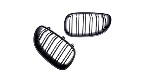 Grill BMW 5 E60 E61 podwójne żeberka Matt Black