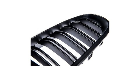 Grill BMW 5 F10 F11 podwójne żeberka Matt Black