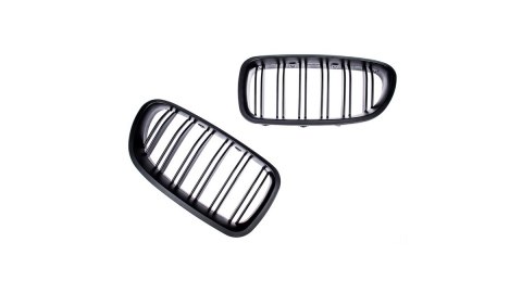 Grill BMW 5 F10 F11 podwójne żeberka Matt Black