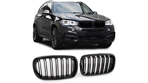 Grill BMW X5 F15 F85 X6 F16 F86 podwójne żeberka Gloss Black
