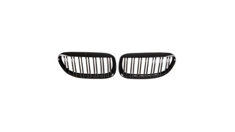 Grill BMW 6 E63 E64 podwójne żeberka Gloss Black