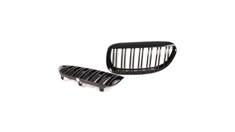 Grill BMW 6 E63 E64 podwójne żeberka Gloss Black