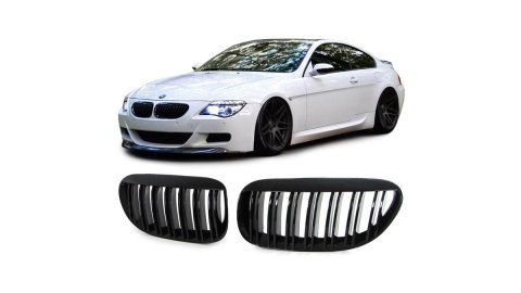 Grill BMW 6 E63 E64 podwójne żeberka Gloss Black
