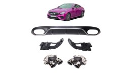 Dyfuzor Mercedes-Benz E C238 A238 Tył z końcówkami chrom