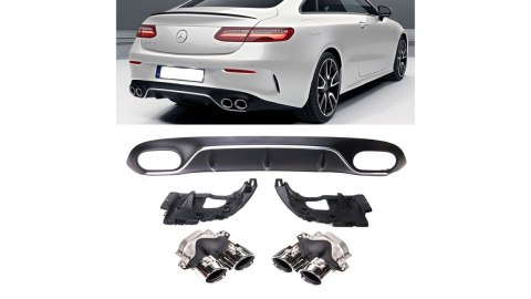 Dyfuzor Mercedes-Benz E C238 A238 Tył z końcówkami chrom