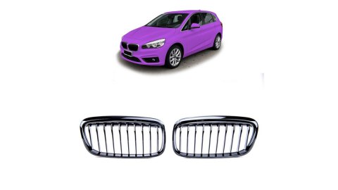 Grill BMW 2 F45 pojedyncze żeberka Gloss Black