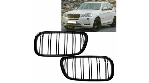 Grill BMW X3 F25 podwójne żeberka Gloss Black
