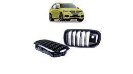 Grill BMW X5 F15 F85 X6 F16 F86 podwójne żeberka Gloss Black camera