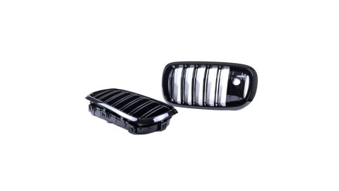 Grill BMW X5 F15 F85 X6 F16 F86 podwójne żeberka Gloss Black camera
