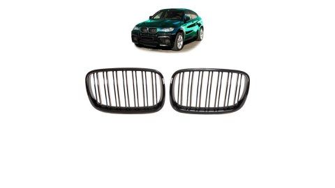 Grill BMW X6 E71 E72 X5 E70 podwójne żeberka Gloss Black