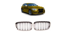 Grill BMW 1 F20 F21 podwójne żeberka Chrome & Black