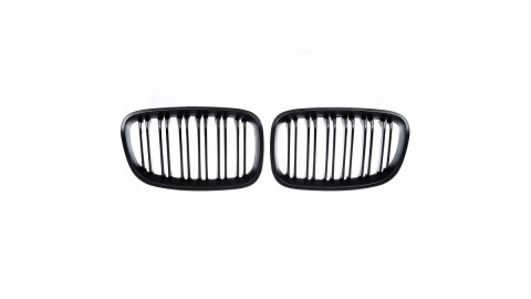 Grill BMW 1 F20 F21 podwójne żeberka Matt Black