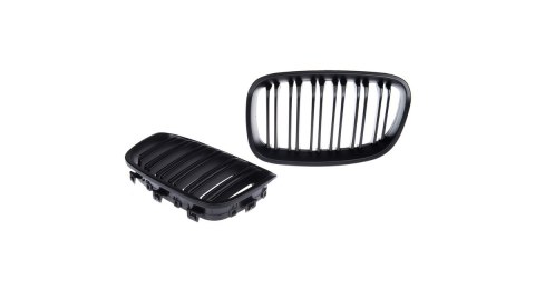 Grill BMW 1 F20 F21 podwójne żeberka Matt Black