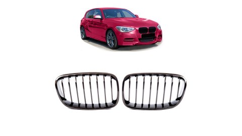 Grill BMW 1 F20 F21 pojedyncze żeberka Carbon Look