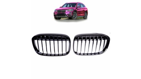 Grill BMW X1 F48 pojedyncze żeberka Gloss Black