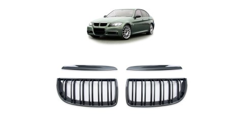 Grill BMW 3 E90 E91 podwójne żeberka Gloss Black