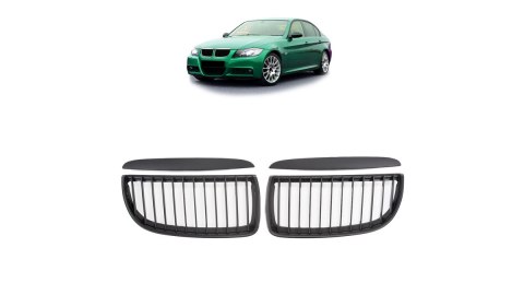 Grill BMW 3 E90 E91 pojedyncze żeberka Matt Black