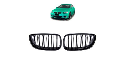 Grill BMW 3 E92 E93 podwójne żeberka Matt Black