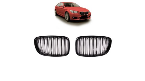 Grill BMW 5 F07 podwójne żeberka Gloss Black