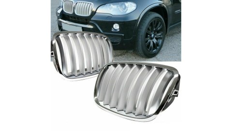 Grill BMW X6 E71 E72 X5 E70 pojedyncze żeberka Matt Silver